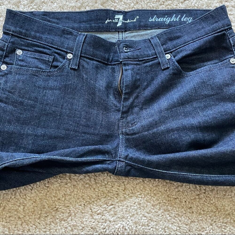 7 Dark Wash Straight Leg Jeans 29 - Picture 12 of 13